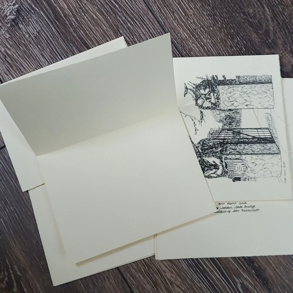 Artist Scenes San Francisco Golden Gate Bridge blank Greeting Note card set